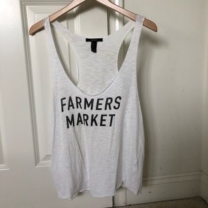 Cute White Forever 21 Tank Top Size Large
